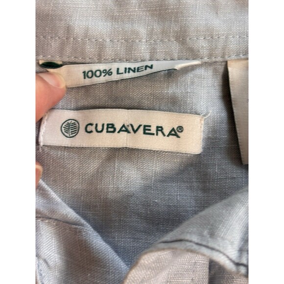 Cubavera 100% Linen Havana Shirt Men's 3X Button Front Blue Long Sleeve - Picture 6 of 8
